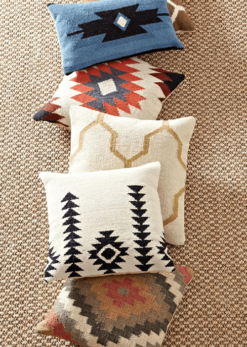 Comparison of Geometric prints and floral printed furnishings showing difference in visual comfort