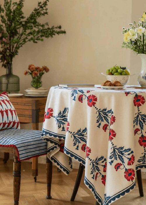 Comparison of Geometric prints and floral printed furnishings showing difference in visual comfort
