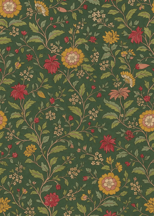 Organic floral pattern on fabric inspired by natural forms