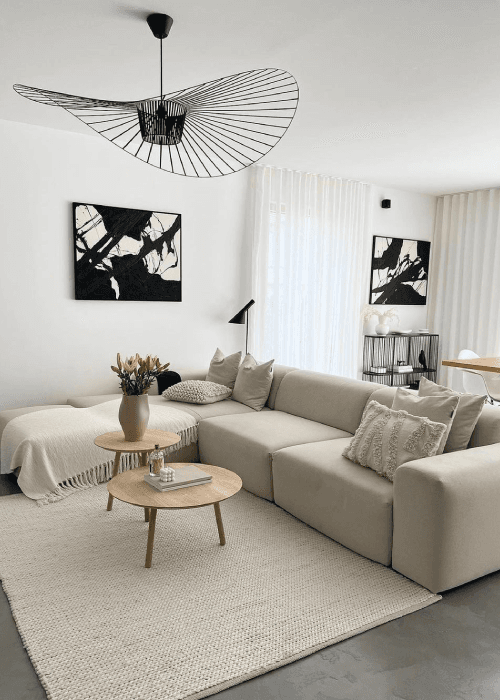 Neutral gray interior palette creating an impersonal home atmosphere