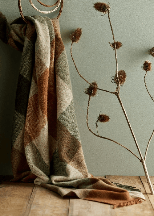 Winter-ready home fabrics including velvet, chenille, wool, fleece, flannel, brushed cotton, quilted cotton, cashmere and layered textiles for sofas and bedding