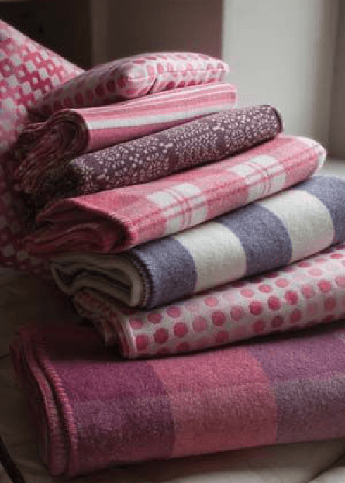 Winter-ready home fabrics including velvet, chenille, wool, fleece, flannel, brushed cotton, quilted cotton, cashmere and layered textiles for sofas and bedding