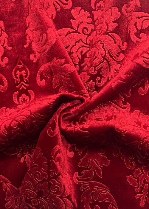 Embossed velvet featuring raised patterns