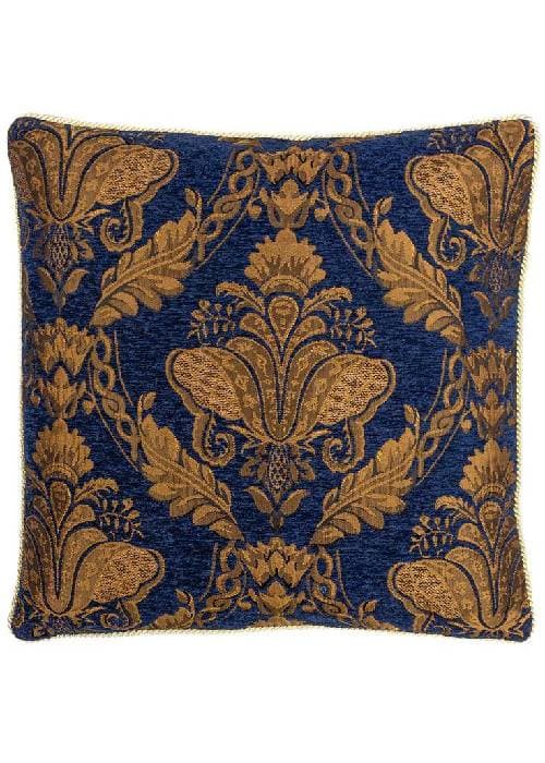 Detail of silk damask and jacquard fabric revealing intricate woven patterns, rich texture, and craftsmanship in luxury home textiles.