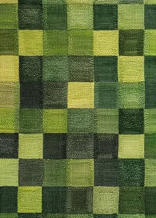 Geometric patterned fabric featuring structured lines and repeating shapes in home furnishings