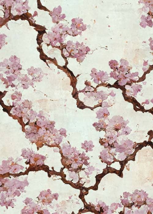 Cherry blossom inspired floral textile design
