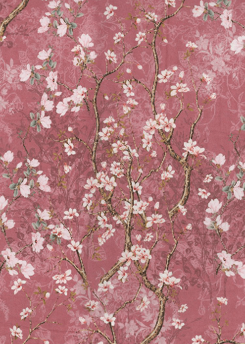 Cherry blossom inspired floral textile design