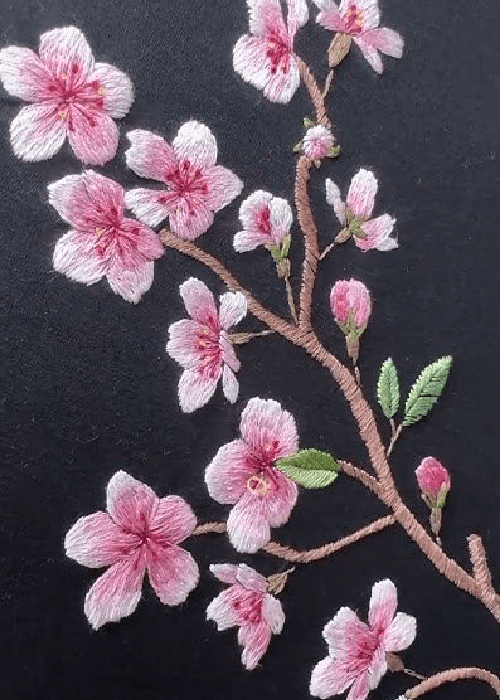 Delicate floral pattern influenced by cherry blossom structure