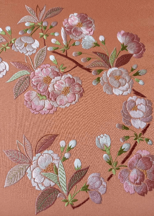 Delicate floral pattern influenced by cherry blossom structure