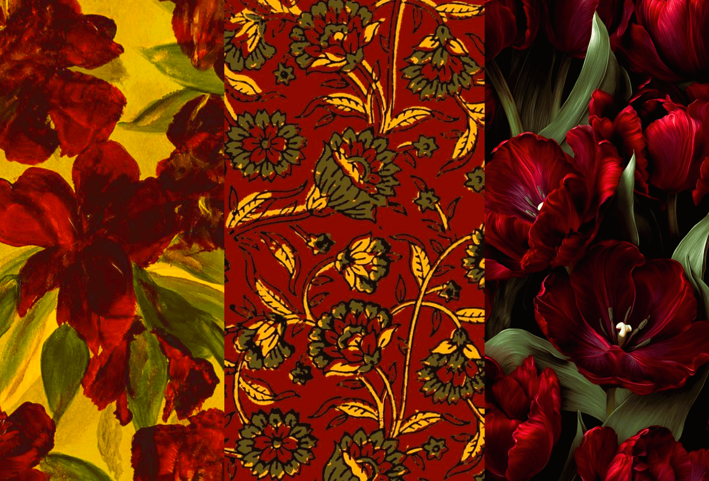 types of floral prints on fabric 